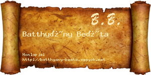 Batthyány Beáta névjegykártya
