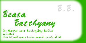 beata batthyany business card
